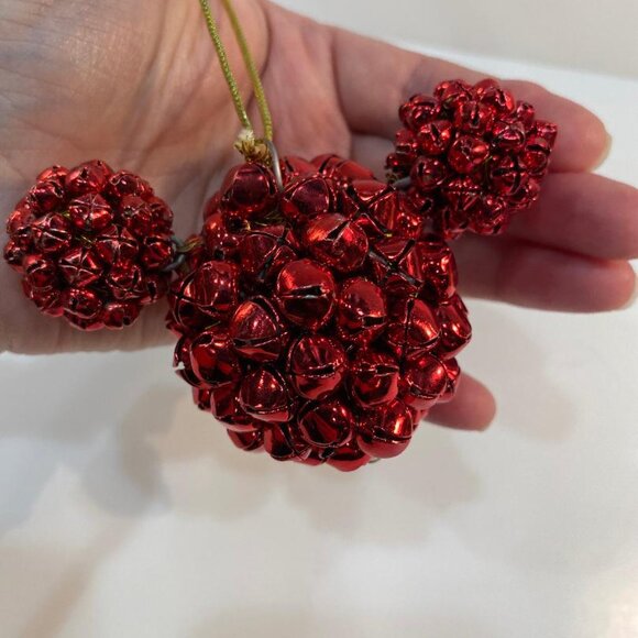 Disney Mickey Mouse Head and Ears Christmas Tree Ornament ~ Red Jingle Bells - Picture 2 of 4